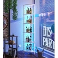 thumbnail image 5 of Corner Shelf with LED Light, 6-Tier Corner Bookshelf, Industrial Corner Ladder Shelf, Modern Display Shelf for Living Room, Bedroom, Kitchen, Home Office, Sturdy Frame, White UJSJ002W, 5 of 8