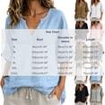 thumbnail image 7 of CaComMARK PI Linen Shirts for Women V Neck 3/4 Sleeve Loose Fit Cotton Tops Button Down Casual Dressy Clothes for Summer Coffee, 7 of 7