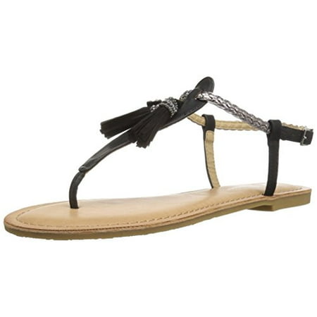 CL by Chinese Laundry Women's Natti Flat Sandal, Black/Pewter Burnished, 5.5 M US
