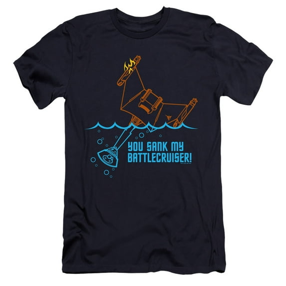 Star Trek Battlecruiser Hbo Adult 30/1 T-Shirt Navy