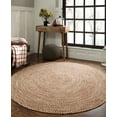 thumbnail image 1 of BNM Indoor/ Outdoor Multihued Rug, 4' Round, Brick- White, 1 of 6