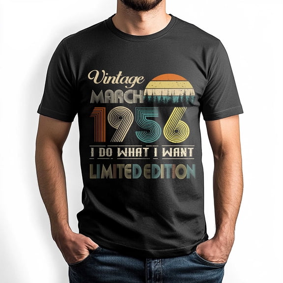 Vintage March 1956 T-Shirt - Retro Style Birthday Tee for Men - Meaningful Birthday Gift for March Born