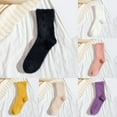 thumbnail image 5 of Dyfzdhu Womens Socks Autumn Winter Plus Velvet Padded Thermal Towel Socks Solid Color Long Cotton Socks, 5 of 8