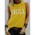 thumbnail image 2 of HOTAPEI Tank Tops for Women Summer Sleeveless Shirts Letter Print Casual Tops Round Neck Tank Top Blouse, 2 of 5