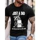 thumbnail image 2 of Camiseta de manga corta para hombre, estilo casual, con cuello redondo y estampado de mapache gris., 2 of 8