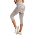 thumbnail image 1 of Versatile Quarter Length Ruched Skirt Pant for Women Daily Casual Wear Yoga Practice Comfortable Stretch Fabric Easy Care Machine Washable Spring Summer, 1 of 7