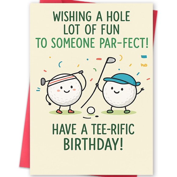 Tarjeta de cumpleaños divertida de golf ICOOLYI con sobre