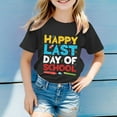 thumbnail image 2 of LUOGENLI T-Shirt pour Filles T-Shirt Imprimé à Col Rond Manches Courtes pour Garçons et Filles Hauts Maxi Noirs 5-6 Ans, 2 of 4