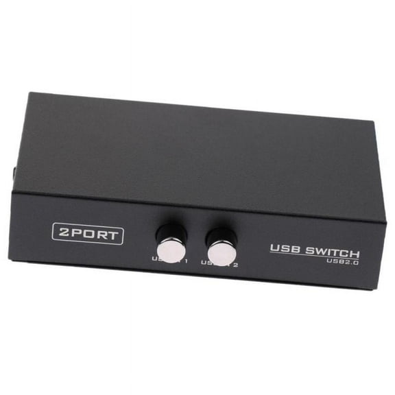 USB 2.0 Manual Sharing Switch KVM Switcher Adapter Box 2 Computers Share 1 USB for Printer