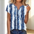 thumbnail image 5 of Zorckvet Shirts for Women Loose Fit Tunic Tops Short Sleeve Printed Casual Trendy Ladies Blouses V Neck, 5 of 6