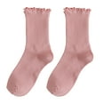 thumbnail image 5 of AYYUFE 1 Pair Women Winter Socks Shirring High Elasticity Soft Solid Color Anti-slip Keep Warm Anti-shrink No Odor Mid Tube Socks Women Clothes Accessory, 5 of 8