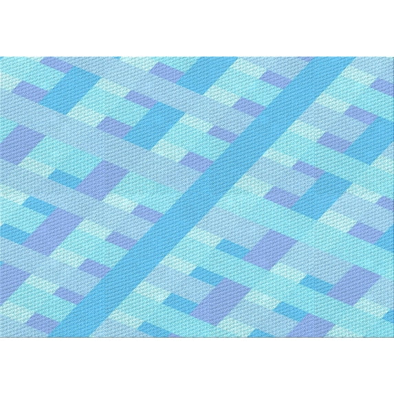 Ahgly Company Machine Washable Indoor Rectangle Transitional Midday Blue Area Rugs, 5' x 7'