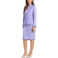 thumbnail image 4 of INSPIRE CHIC Conjuntos de Falda para Mujeres Traje Blazer Sin Cuello y Faldas Lápiz 2 Piezas Conjuntos Chic M Lila Claro, 4 of 6