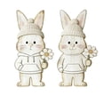 thumbnail image 2 of 2PCS Easter Decorations Wooden Bunny Tabletop Sign 7.09 Inch, Spring Easter Decor for Home Shelf Desk Tiered Tray, 2 of 7