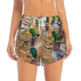 thumbnail image 2 of Gukieu Mallard Ducks Print Women's Sports Shorts with Drawstring Elastic Waistband for Running, Yoga, Fitness-Large, 2 of 7