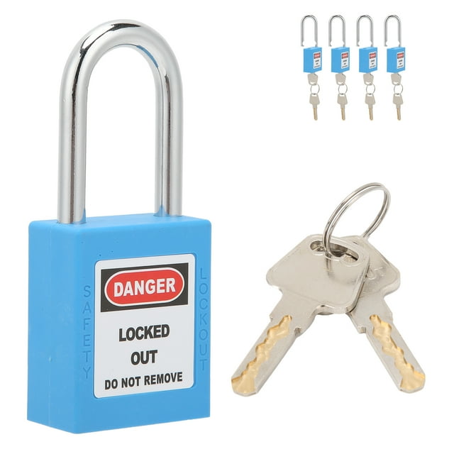 Padlocks Set, 5 Set 1.5in Security Lockout Nylon Steel Lockout Tagout Kit Insulation Engineering Loto With 10 Keys For Machine Manufacturing