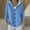 Blue women fall cardigan sweater a1, variant on thefmos Women Fall Winter Long Sleeve Button Down Hooded Cardigan Sweater Casual Basic Solid Tops Cozy Knit Outerwear For Daily Wear, Blue XL