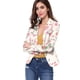 thumbnail image 2 of Chaqueta Tipo Blazer Informal Con Solapa De Muesca Y Manga Larga Para Mujer Blanco-floral XL, 2 of 6
