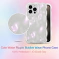 thumbnail image 3 of Case for iPhone 15 Pro Max 6.7 inch, Cute Solid Color Curly Wave Shape Shockproof Soft Bumper Phone Case, Candy Water Ripple 3D Silicon Slim Pretty Case Non-Yellowing Cover, Clear Pink, 3 of 14