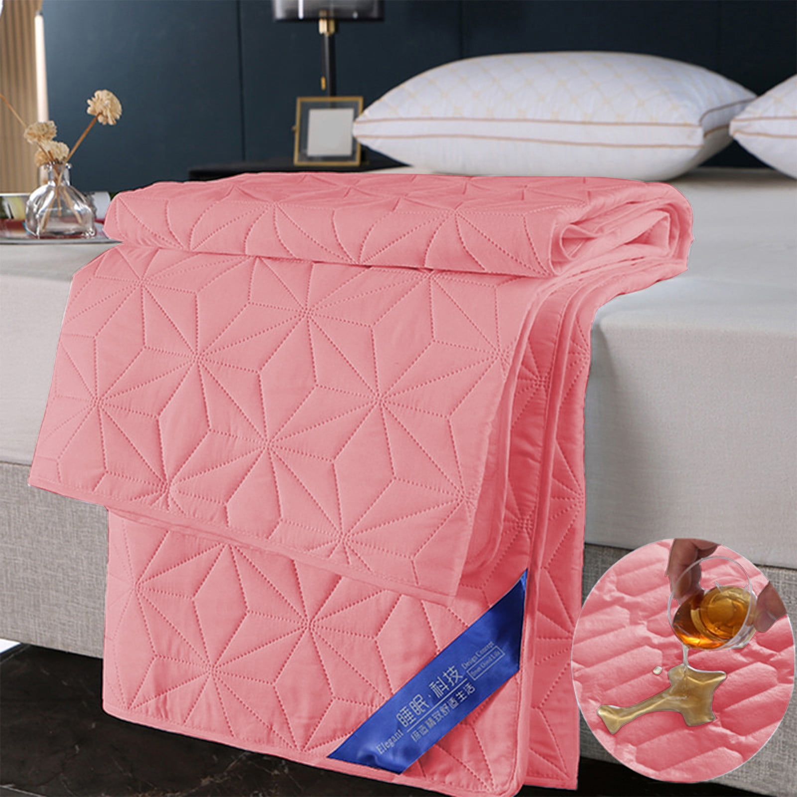 Djibouti Cozy Waterproof Cotton Mattress Protector - Quilted Fitted Pad with Deep Pockets for Stain-Free Sleep, 59x78.7in