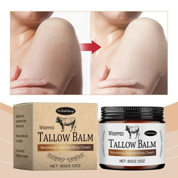 Giunmcul Grass Fed Beef Tallow Balm with Moisturizing Cream for Soft Moisturizer 60g Hydrating Brightening Suitable for Combination Skin