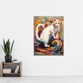 thumbnail image 2 of Armchair Cat Portrait Painting Colourful White Extra Large XL Wall Art Poster Print, 2 of 3