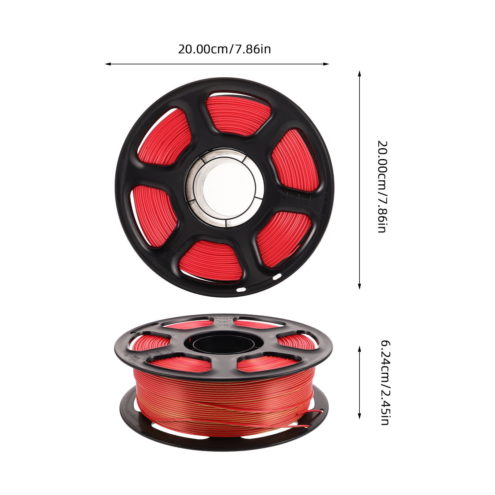Masteelf Dual Color Filament Pla Filament for 3D Printing High Precision 3D Printing Filament Shiny 3D Printing Filament for Most 3D Printers 1.75mm