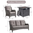 thumbnail image 2 of POCASSY Outdoor 4 Piece Rattan Sofa Seating Group with Cushions, 2 of 14