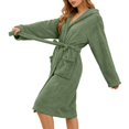 thumbnail image 6 of Gifts for Women Robes for Women Fluffy House Coat Oversized Kimono Women's Sleepwear Spa Womens Bathrobe Green, 6 of 9