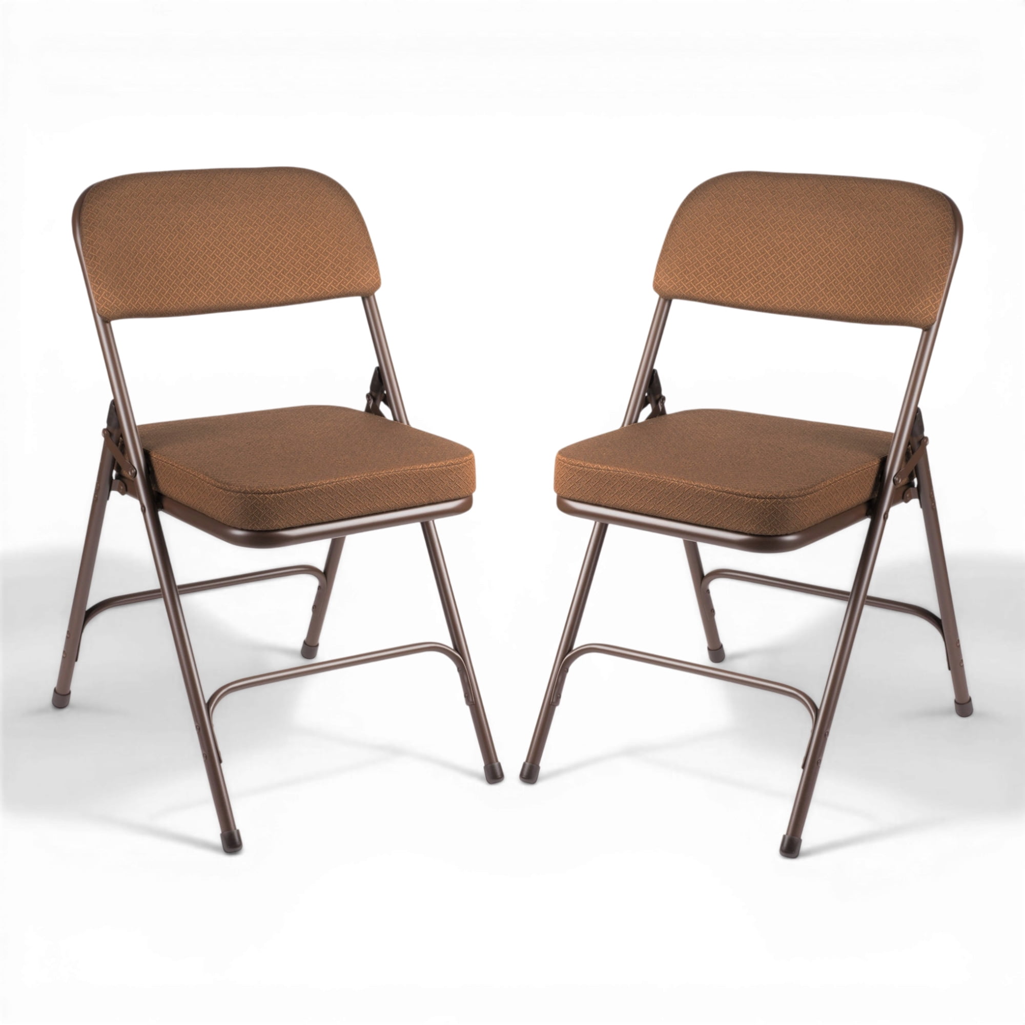 Hampden Furnishings Bernadine Collection Deluxe Fabric Padded Folding Chair, Gold, Pack of 2