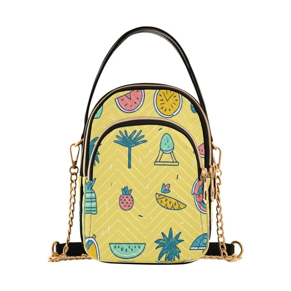 ALAZA Chain Crossbody Bags for Women Summer Watermelon Shoulder Handbag Phone Purse