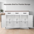 thumbnail image 5 of Aiho 32" H Kitchen Storage Cabinet, Adjustable Shelves & Doors & Drawers, Sideboard Buffet Cabinet for Kitchen, Dining Room - Brown, 5 of 7