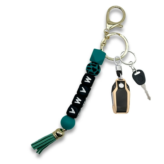 PAKASEBOXES MAMA Silicone Beaded Keychain, Key Chains for Car Keys Women, Bag Pendant as Christmas Gift for Mom & Auntie