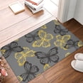 thumbnail image 4 of Rateoe Golden Glitter Butterflies Pattern Flannel Door Mat Indoor Outdoor Entrance, Waterproof All-Weather Doormat,Fade Resistant, Low Profile Entryway Mat 16x24in, 4 of 7