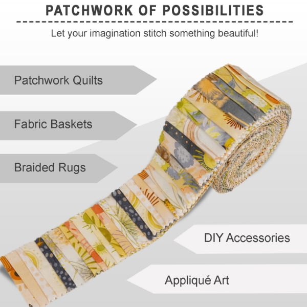 Soimoi Jelly Roll Fabric Strips for Quilting, Precut Fabric for DIY, 40 Strip Assorted Bundle, Jelly Roll For Scrapbooking, Perfect Quilting Fabric for Sewing, Craft, Home Decor