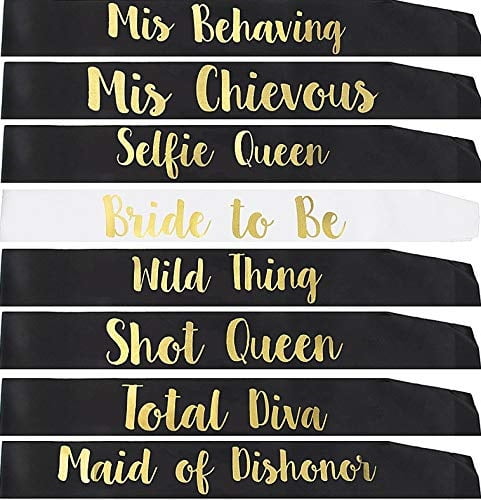 bride and bridesmaid sash