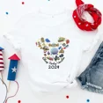 thumbnail image 3 of Ropa de vacaciones familiares de Disney, moda para viaje a Disneylandia, camiseta informal para niña, ropa de calle de manga corta de verano, camiseta para bebé niño, 3 of 5