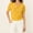 Yellow, variant on Women's Elegant Diamond Quilted Collar Short Sleeve Ribbed Casual Top – Polo Neck Solid Color Summer Knit Sweater White，M