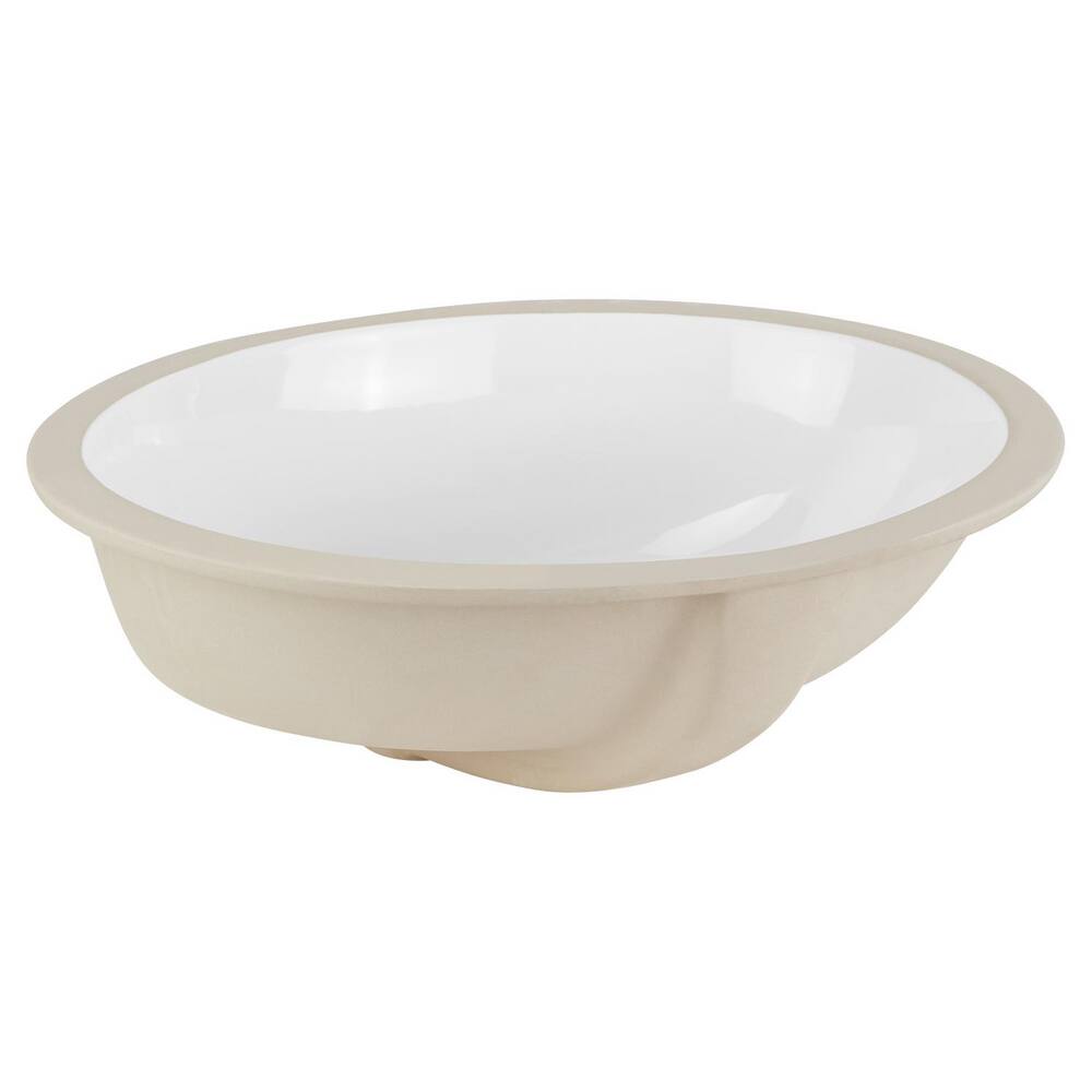 Open Box Signature Hardware 447970 Mangrove 17" Oval Undermount Bathroom Sink, White