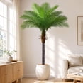 thumbnail image 4 of 7ft Artificial Phoenix Palm Tree, Tall Faux Palm Plant with 15 Adjustable Leaves, Perfect for Outside Patio, Poolside, Home Office, Living Room, Yard Decor, 4 of 9