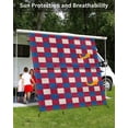 thumbnail image 3 of 4th of July RV Awning Sun Shade Screen 9'X7' Red Blue White Buffalo Plaid Mesh Sunscreen Patriotic Linen Awning Shade Screen with Zipper UV Blocker Completed Kits for RV Motorhome Camper, 3 of 7