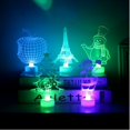 thumbnail image 4 of 1 pieza de miniárbol de Navidad con luces LED que cambian de color y que se iluminan con la Feliz Navidad, decoración para fiestas en la mesa del hogar, adornos de Papá Noel, 4 of 5