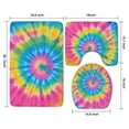 thumbnail image 3 of Rainbow Tie Dye Mandala Pattern Bathroom Rugs Sets 3 Piece,Toilet Cover Set,Absorbent Non Slip Bathroom Mats Sets with U-Shaped Contour Rug Toilet Rug Set, 3 of 5