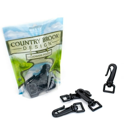 

10 - Country Brook Design® 3/4 inch Black Powder Coated Gooseneck Snap Hook