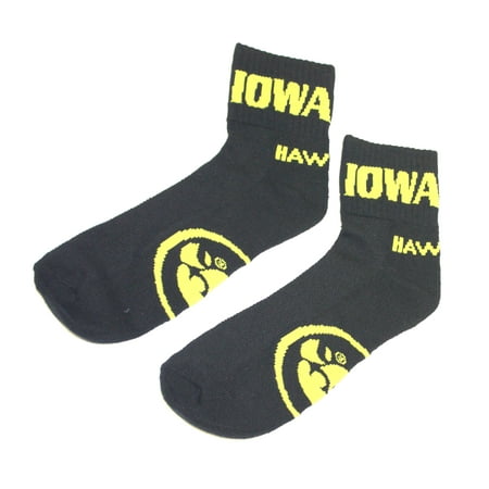 Iowa Quarters - Iowa Hawkeyes Black Quarter Sock