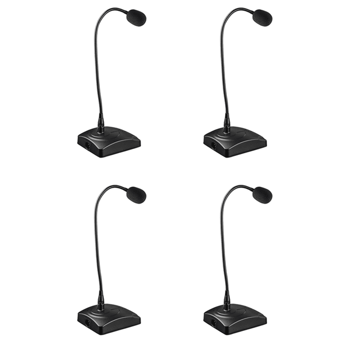 4X QR-501 Wired Conference Microphone, Office Meeting Gooseneck Recording Microphone Condenser Microphone,4* conference microphone 4* audio cable 4* windproof sponge cover,Black