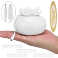 thumbnail image 3 of Essential Oil Diffusers Decorative Ceramic Diffuser Humidifier Lotus Top Aromatherapy Diffusers 200ml Ceramic Humidifier Small Oil Diffuser USB Aroma Diffuser Cute Diffuser for Bedroom Home Office, 3 of 8