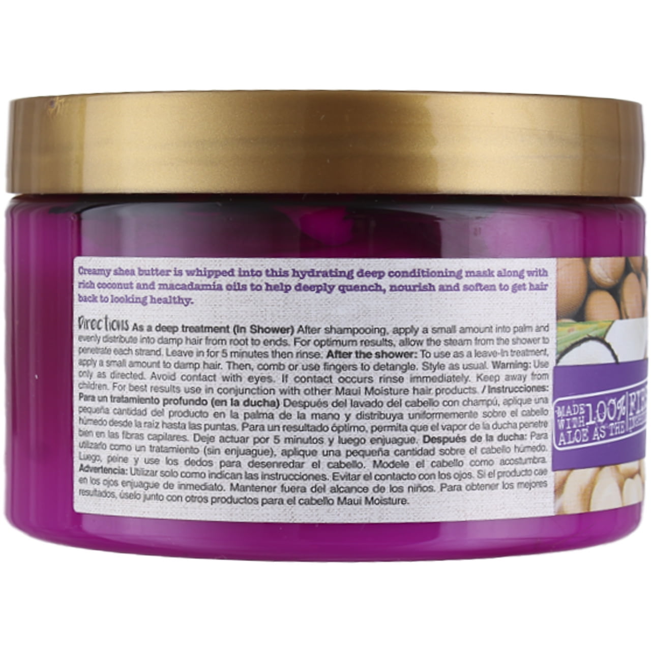 Maui Moisture Heal And Hydrate + Shea Butter Hair Mask, Coconut, 12 oz (6 pack) (Bundle)