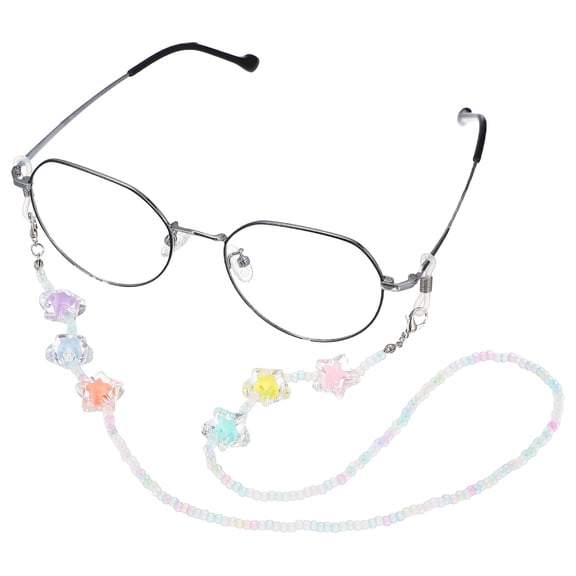 Uxcell Beaded Eyeglasses Chain, Star Eyeglass Holder Chain Strap for Women and Men, Stylish Anti-lost Sunglasses Lanyards Glasses Strap Holder Around Neck, Multicolor