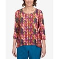thumbnail image 4 of Alfred Dunner Womens Chevron Knit Sharkbite Hem Top, 4 of 6